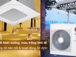 Máy lạnh âm trần LG Inverter 5 HP ZTNQ48LMLA0 (3 Pha) - Dàn lạnh hình vuông, gam màu trắng tinh tế cùng với dàn nóng hoạt động ổn định, độ bền tốt