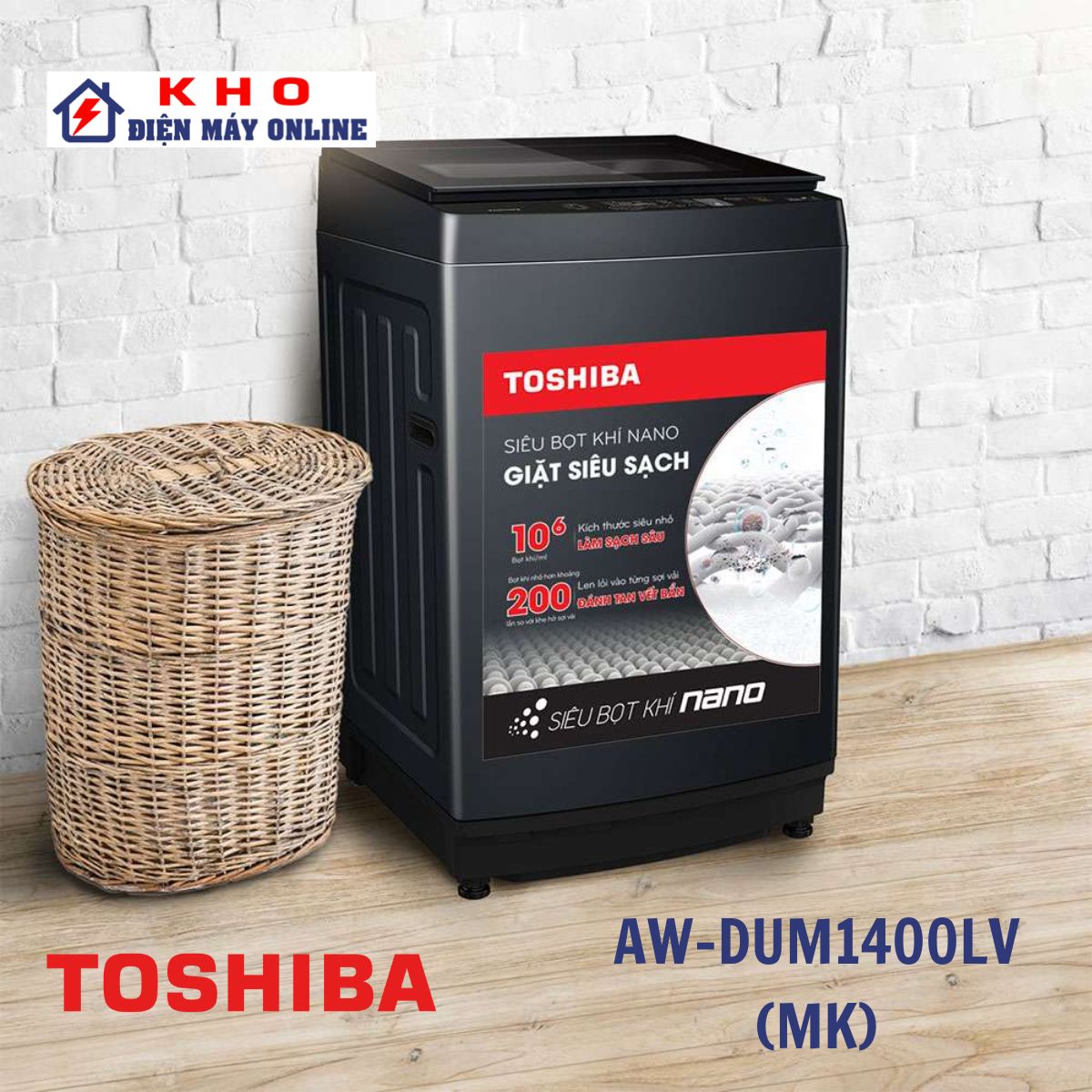 Máy giặt Toshiba AW-DUM1400LV (MK) Inverter 13 kg 1 Máy giặt Toshiba AW-DUM1400LV (MK) Inverter 13 kg