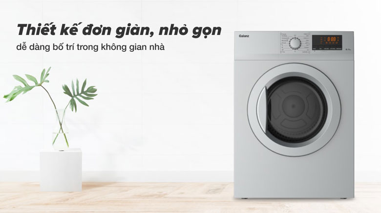 Máy sấy thông hơi Galanz 8 Kg DV-80T5C(S) - Thiết kế đơn giản, hiện đại
