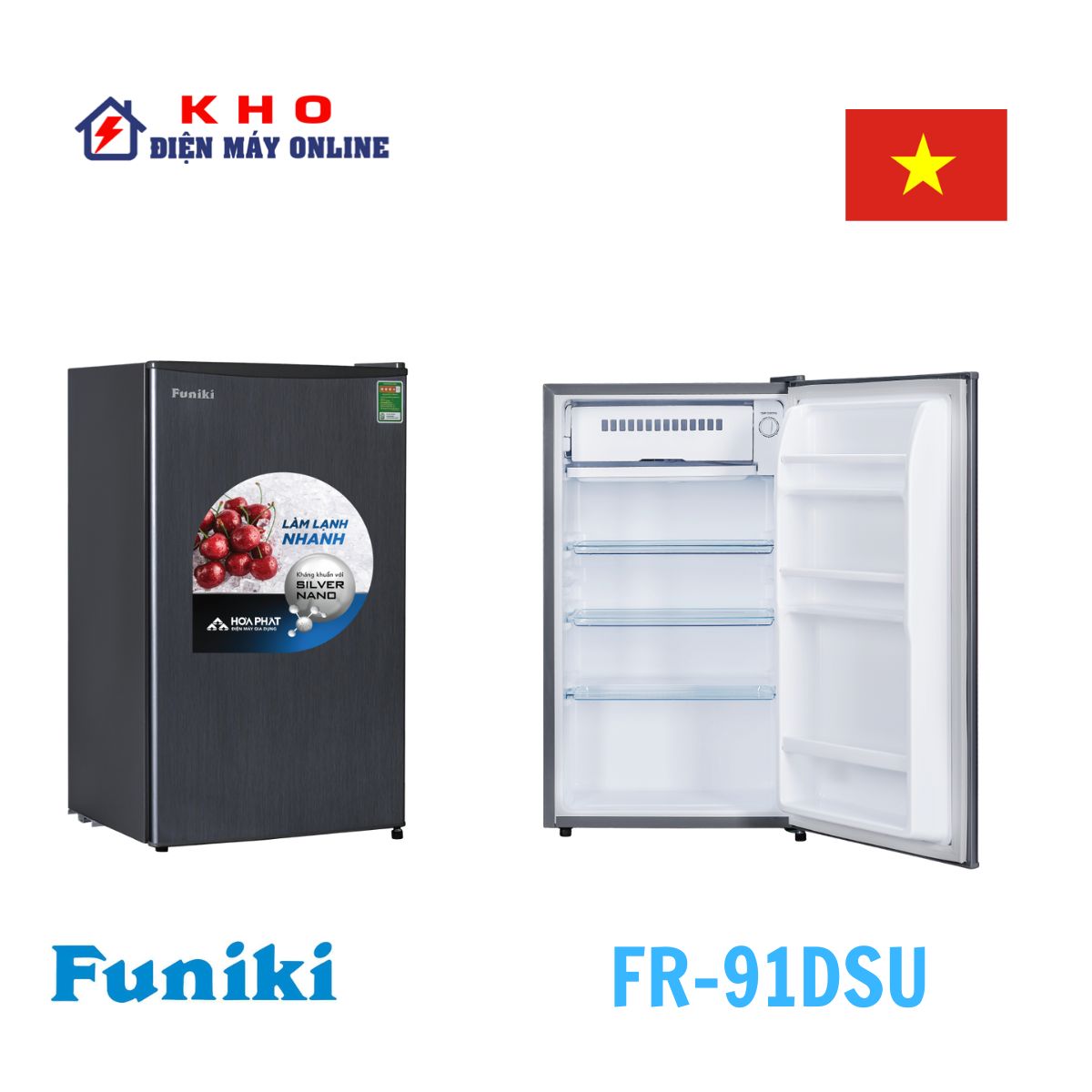 Tủ lạnh Funiki FR-91DSU | 90 lít 1 cánh mini 1 Tủ lạnh Funiki FR-91DSU | 90 lít 1 cánh mini