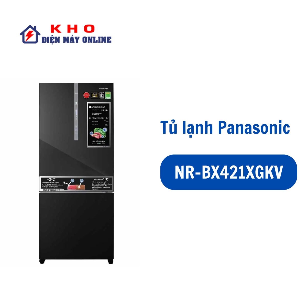 Tủ lạnh Panasonic 380 lít Inverter NR-BX421XGKV 1 Tủ lạnh Panasonic 380 lít Inverter NR-BX421XGKV