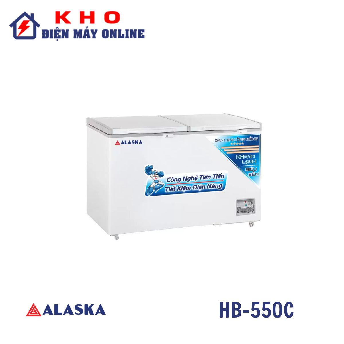 Tủ đông Alaska HB-550C | 1 ngăn 2 cánh 550 lít dàn đồng 1 Tủ đông Alaska HB-550C | 1 ngăn 2 cánh 550 lít dàn đồng
