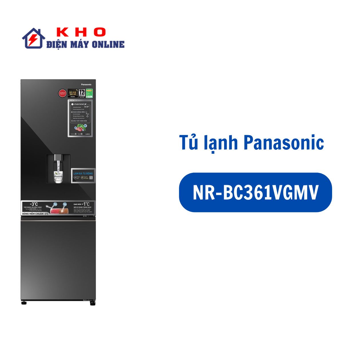 Tủ lạnh Panasonic NR-BC361VGMV 325 lít Inverter 1 Tủ lạnh Panasonic NR-BC361VGMV 325 lít Inverter
