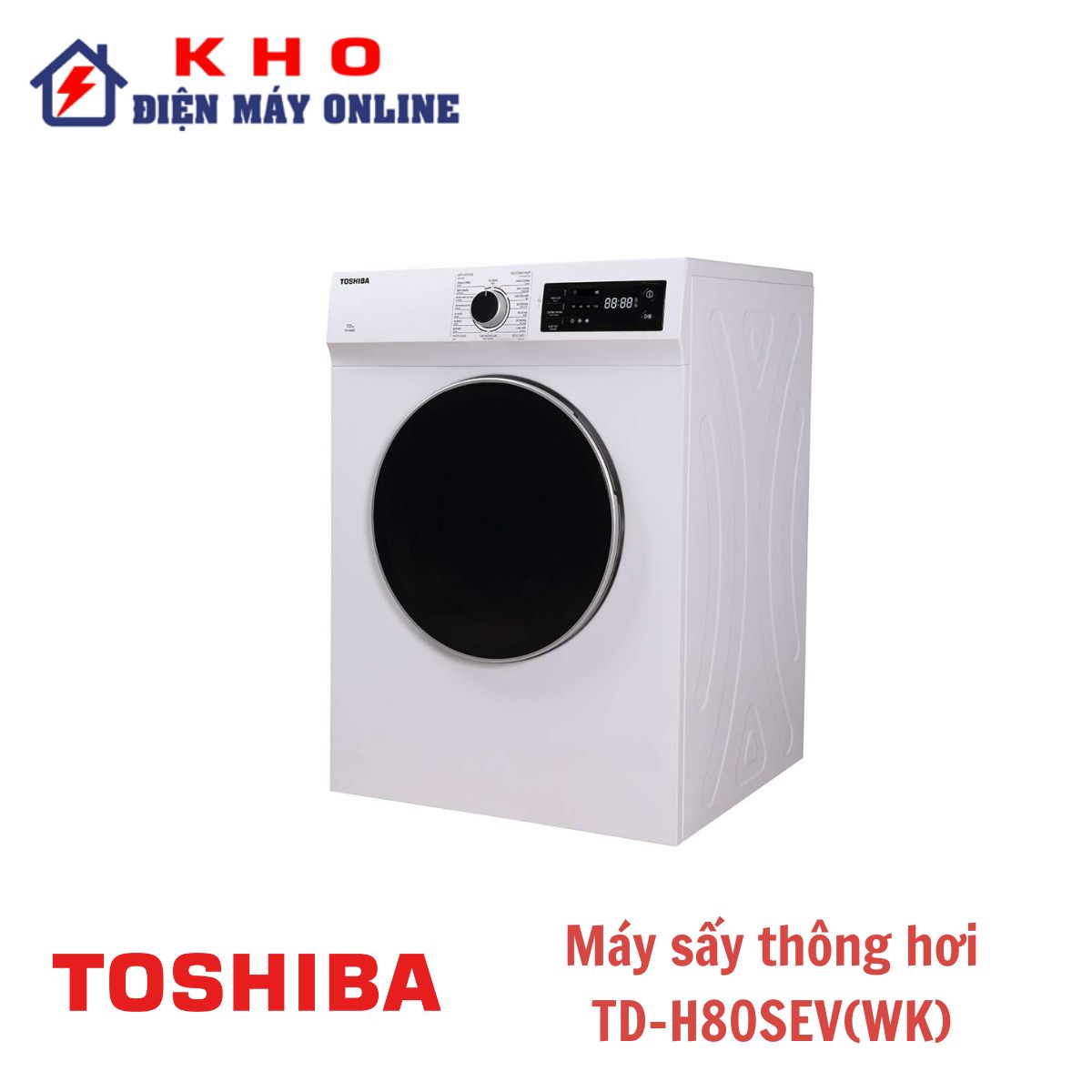 Máy sấy Toshiba TD-H80SEV(WK) 7kg thông hơi 1 Máy sấy Toshiba TD-H80SEV(WK) 7kg thông hơi