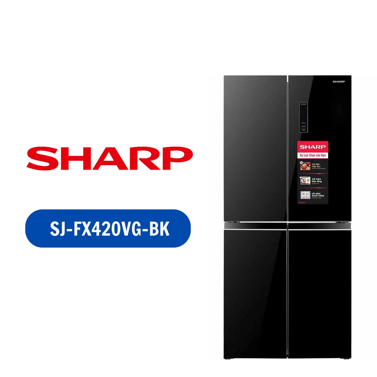 Tủ lạnh Sharp SJ-FX420VG-BK 362 lít 4 cánh Inverter 1 Tủ lạnh Sharp SJ-FX420VG-BK 362 lít 4 cánh Inverter