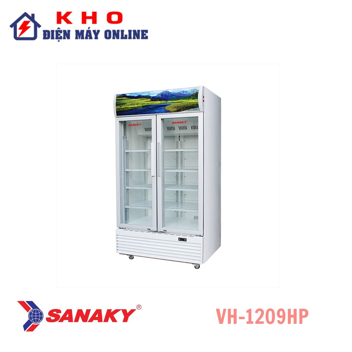 Tủ mát Sanaky VH-1209HP 1100 lít 2 cánh đứng, dàn đồng 1 Tủ mát Sanaky VH-1209HP 1100 lít 2 cánh đứng, dàn đồng