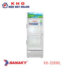 Tủ mát Sanaky VH-308WL 240 lít 2 cánh kính, dàn nhôm