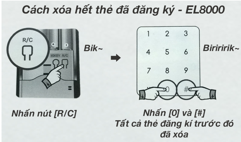 Hướng dẫn xóa tất cả thẻ đã đăng ký