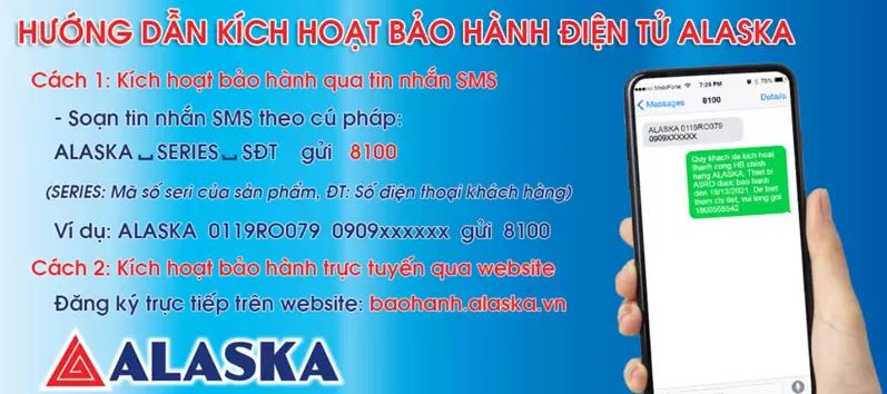 4. Các bước kích hoạt bảo hành điện tử điều hoà Alaska chính hãng