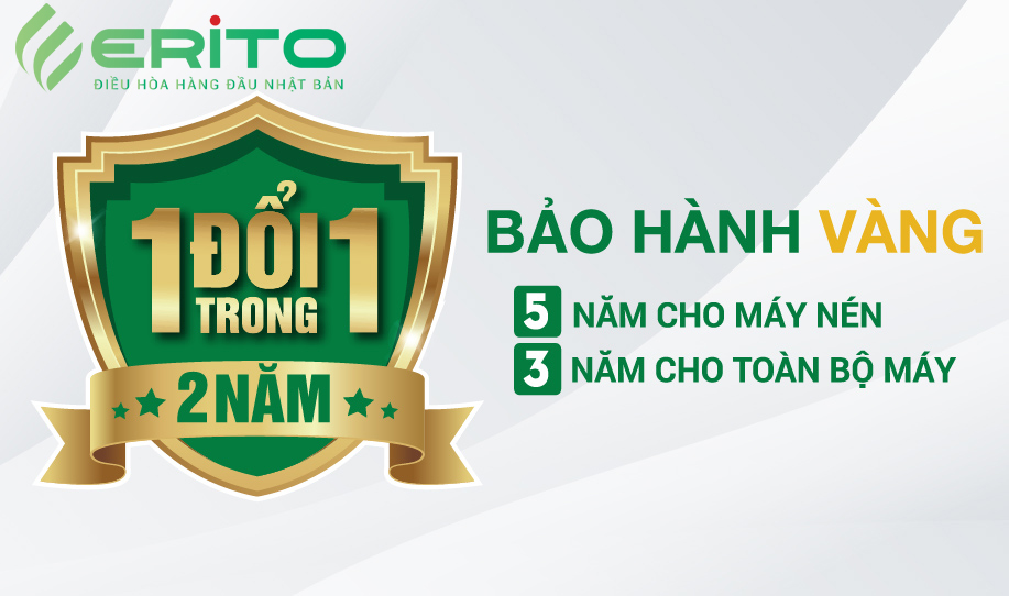 1. Thời gian và tổng đài bào hành của điều hoà Erito