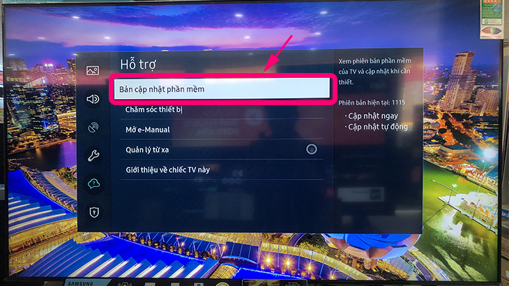 Cách cập nhật phần mềm hệ thống trên Smart tivi Samsung