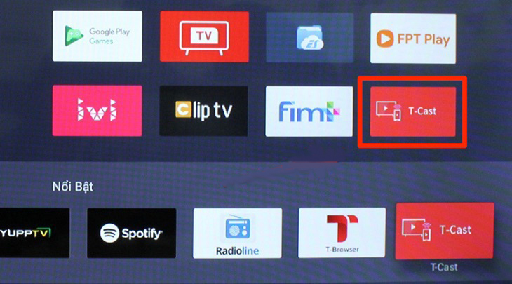 cài đặt ứng dụng T-Cast trên tivi TCL