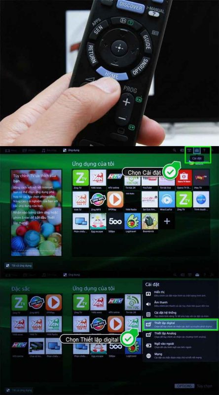 2. Hướng dẫn cách dò kênh trên TV Sony