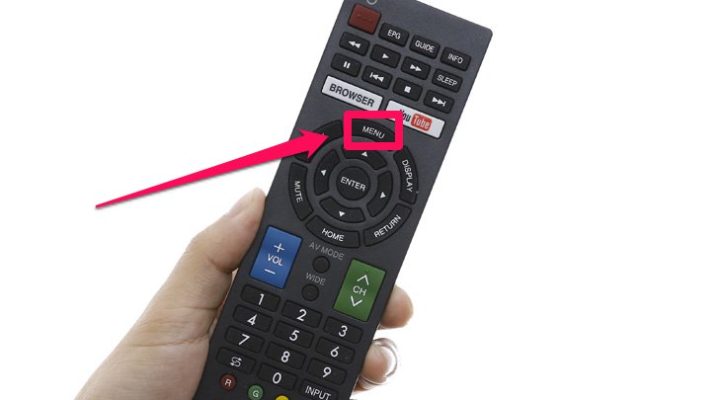 Nhấn nút "Menu" trên remote ti vi Sharp