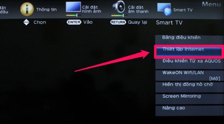 Chọn"Thiết lập Internet"