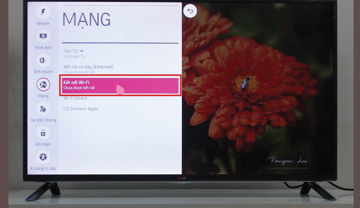 Chọn vào Kết nối Wi-Fi