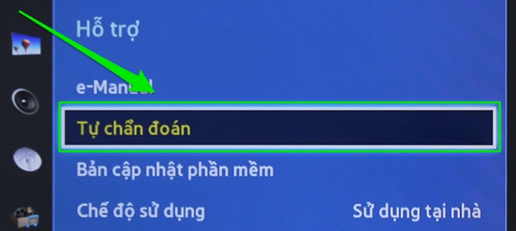 Hướng dẫn cách reset tivi Samsung【Khôi phục cài đặt gốc】 4 Chọn Tự chuẩn đoán