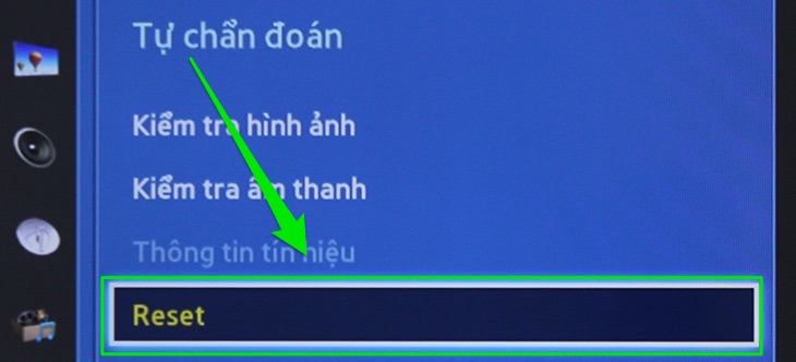 Hướng dẫn cách reset tivi Samsung【Khôi phục cài đặt gốc】 5 Chọn Reset tivi