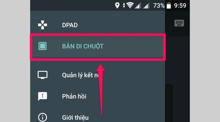 Chọn Bàn di chuột.