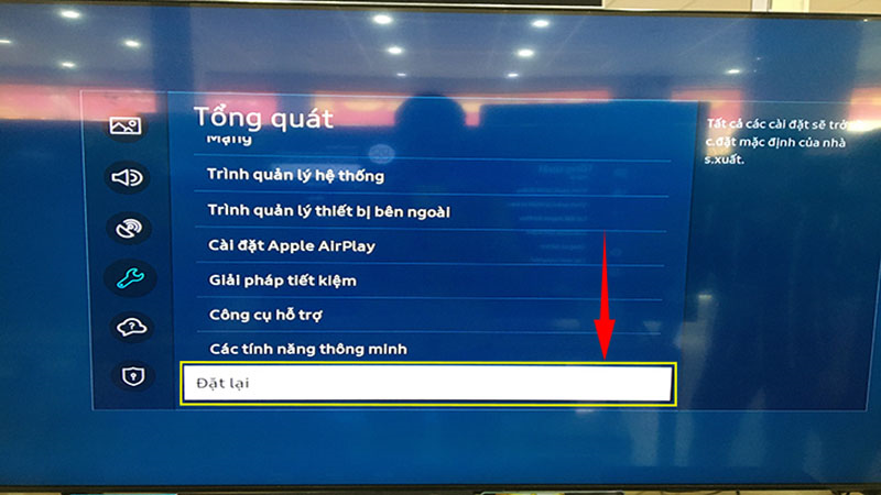Chọn mục Đặt lại Chọn mục Đặt lại