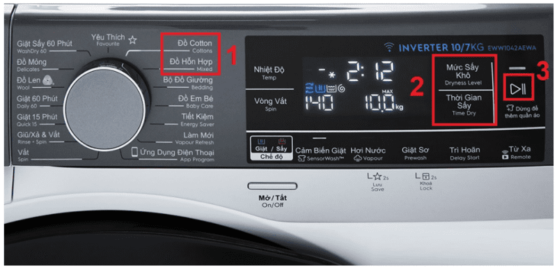 Chọn chế độ sấy thích hợp