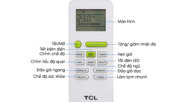 1. Khám phá các phím chức năng trên điều khiển điều hòa TCL