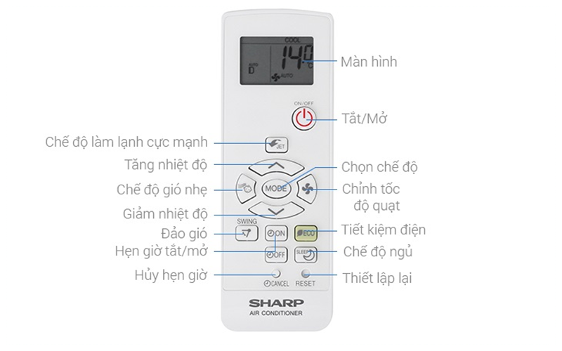 Cách khởi động điều hòa Sharp bằng remote 