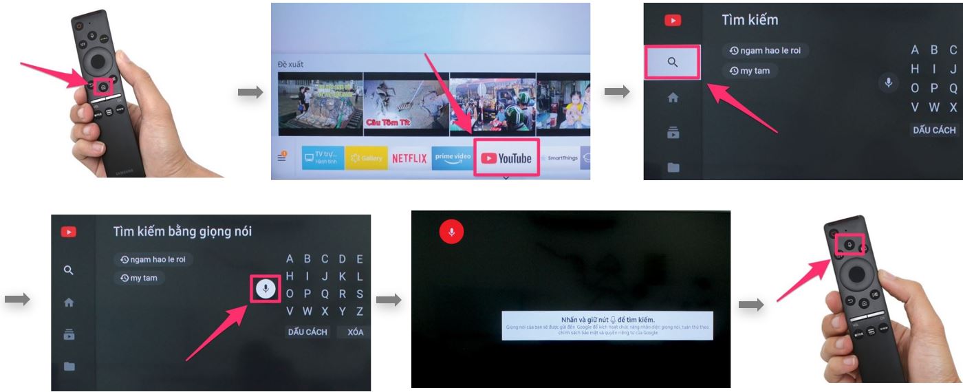 3. Cách sử dụng tìm kiếm giọng nói trên tivi Samsung
