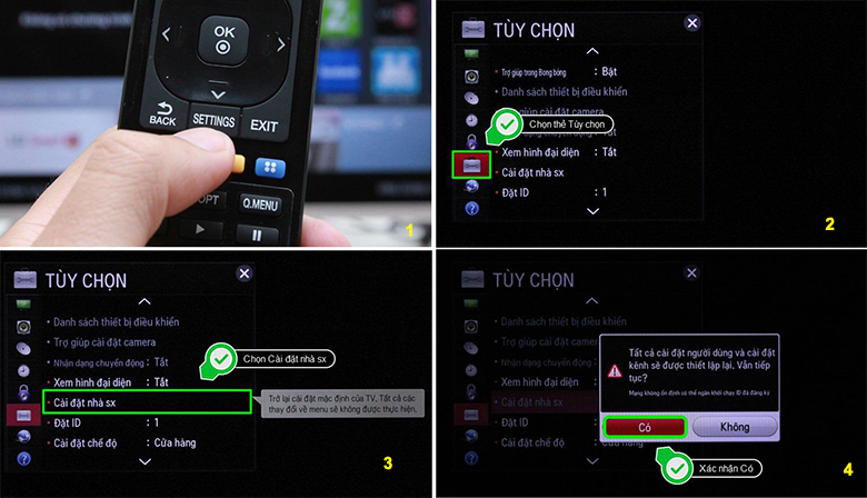 tivi lg không kết nối được wifi - khôi phục cài đặt netcast
