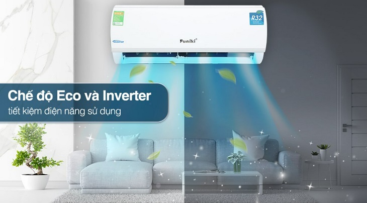 Đánh giá ưu nhược điểm điều hòa Funiki 2 Điều hòa Funiki trang bị công nghệ tiết kiệm điện Eco và Inverter