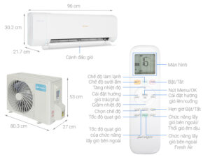 Cách bật điều hoà Casper không cần điều khiển đơn giản 16 Máy lạnh hai chiều Inverter 1 HP Casper XH-09IF35