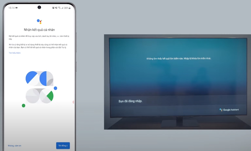 Kết nối điện thoại và Tivi Samsung thành công 4. Hướng dẫn cách kết nối điện thoại với TV Samsung để sử dụng Google Assistant