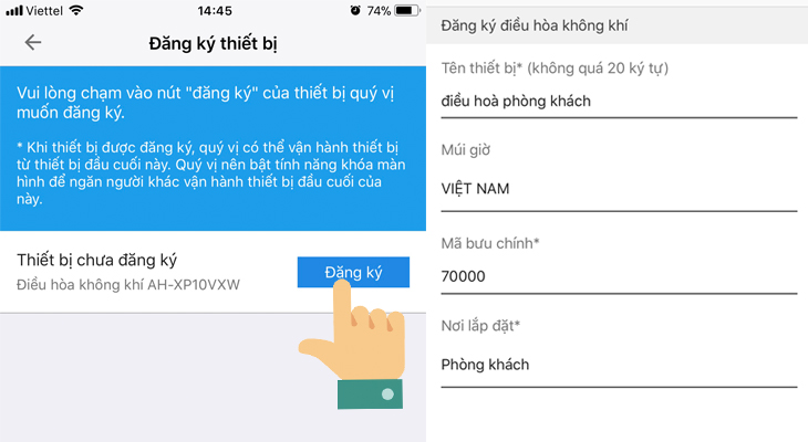 2. Hướng dẫn thao tác điều khiển máy lạnh Sharp bằng điện thoại thông qua Wifi