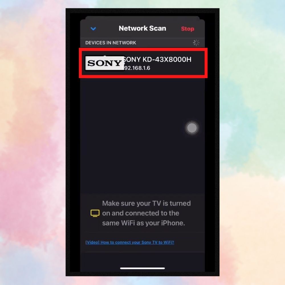 Hướng dẫn cài đặt điều khiển tivi Sony bằng điện thoại iPhone bước 4