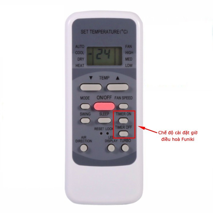 7. Cách hẹn giờ trên điều hoà Funiki