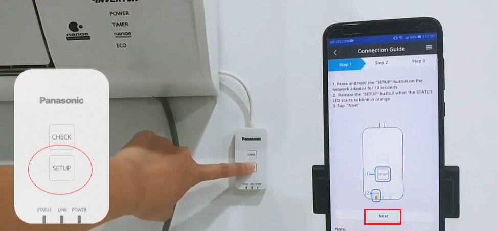 1. Kết nối máy lạnh Panasonic với điện thoại sử dụng chế độ AP.