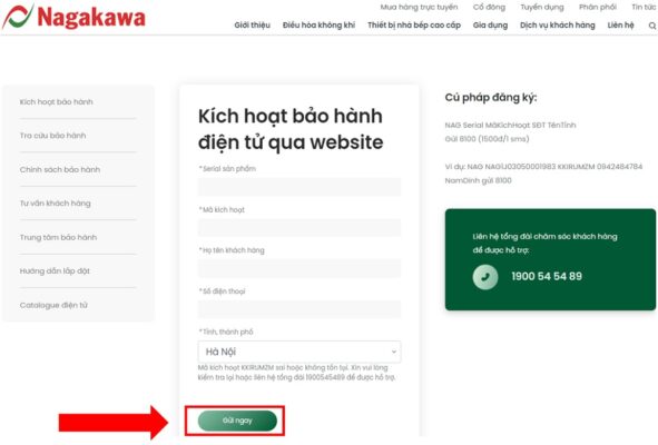 1. Hướng dẫn cách kích hoạt bảo hành điều hòa Nagakawa