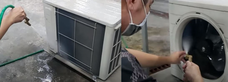 2.2. Vệ sinh dàn nóng của máy lạnh Midea