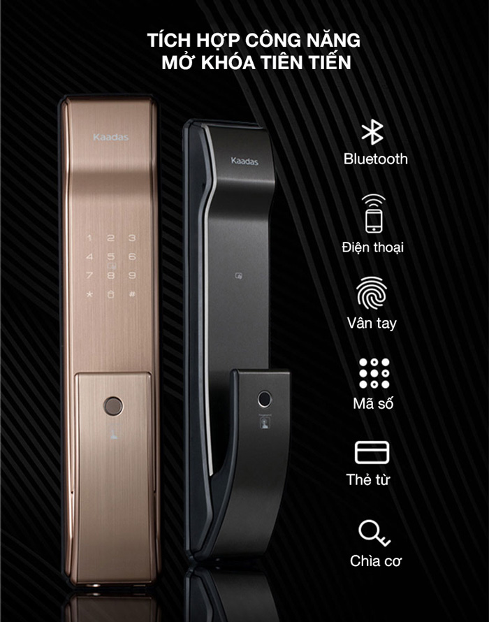Khóa cửa gỗ vân tay Kaadas K9