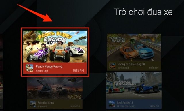 chọn tựa game muốn cài đặt trên tivi TCL