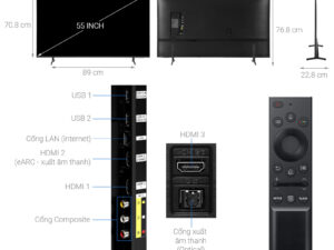 Top 5 Tivi Samsung giá dưới 10 triệu đáng mua nhất hiện nay 24 Smart Tivi Samsung 4K Crystal UHD 55 inch UA55AU8100