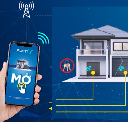 Mở khóa cửa cuốn từ xa bằng điện thoại