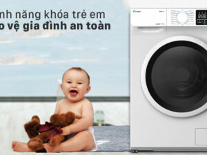 Máy giặt giá rẻ WF-95I140BWC tinh tế với tính năng khoá trẻ em tránh trẻ táy máy