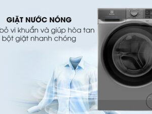 Vết bẩn cứng đầu bị khuất phục bởi ché độ giặt nước nóng