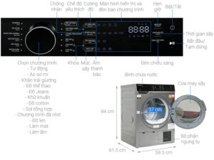 Máy sấy ngưng tụ Toshiba 8 kg TD-K90MEV(SK)