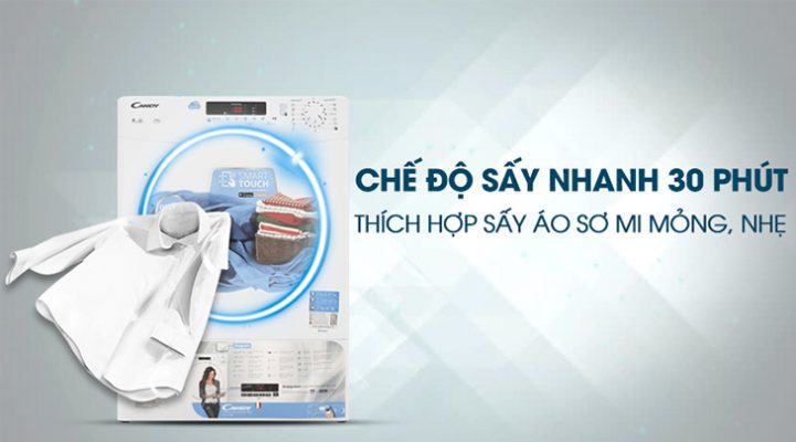 2. Các tiện ích trên máy sấy quần áo Candy