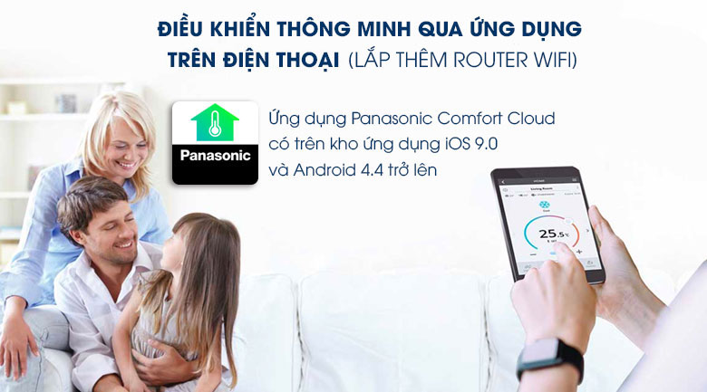 Bật điều hòa không cần remote bằng app Panasonic Comfort Cloud 
