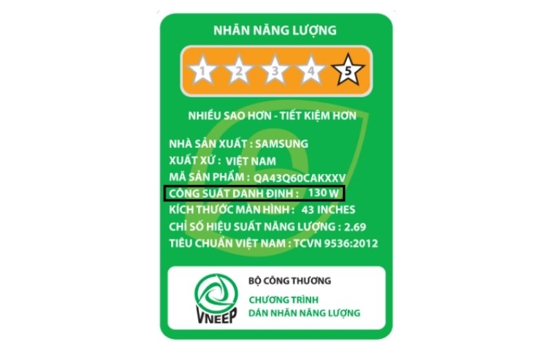 Công suất Tivi là bao nhiêu? Sử dụng tivi có tốn điện không? 1 Công suất tivi Samsung QA43Q60C