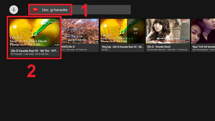 Hướng dẫn 2 cách hát Karaoke trên tivi LG không mất tiền 2 Bước 3: Gõ theo cú pháp tên bài hát karaoke, sau đó chọn bản beat mà mình thích là xong.
