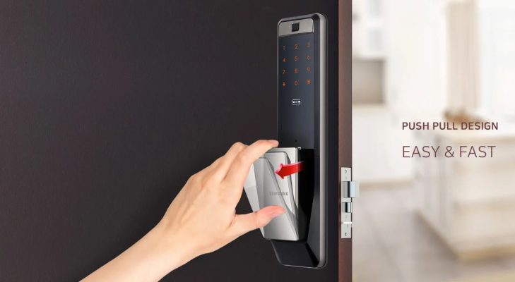 Tổng hợp những sự cố khi sử dụng khóa cửa Samsung và cách khắc phục hiệu quả 5 Khóa cửa điện tử Samsung tay nắm PUSH - PULL
